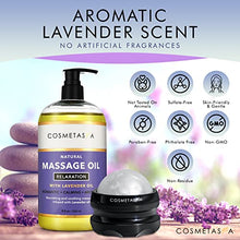 Load image into Gallery viewer, Cellulite, Sore Muscle & Lavender Relaxation Massage Oils with Roller Massage Ball and Massager Mitt- Perfect Spa Gift Set