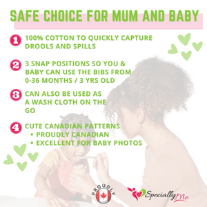 Baby Drool / Teething Unisex Bandana Bibs - 5 Pack Canada Patterns