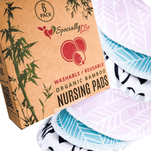 Load image into Gallery viewer, 6pk Organic Bamboo Washable Reusable Maternity Nipple Pads - SpeciallyMe®