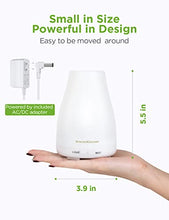 Load image into Gallery viewer, InnoGear Essential Oil Diffuser, Upgraded Diffusers for Essential Oils Aromatherapy Diffuser Cool Mist Humidifier with 7 Colors Lights 2 Mist Mode Waterless Auto Off for Home Office Room, Basic White
