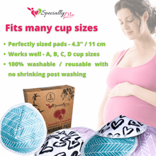 Load image into Gallery viewer, 6pk Organic Bamboo Washable Reusable Maternity Nipple Pads - SpeciallyMe®