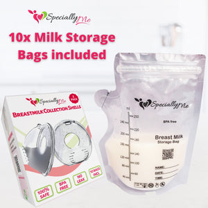 2 Pc Silicone Breast Milk Collector Cup with Milk Bags